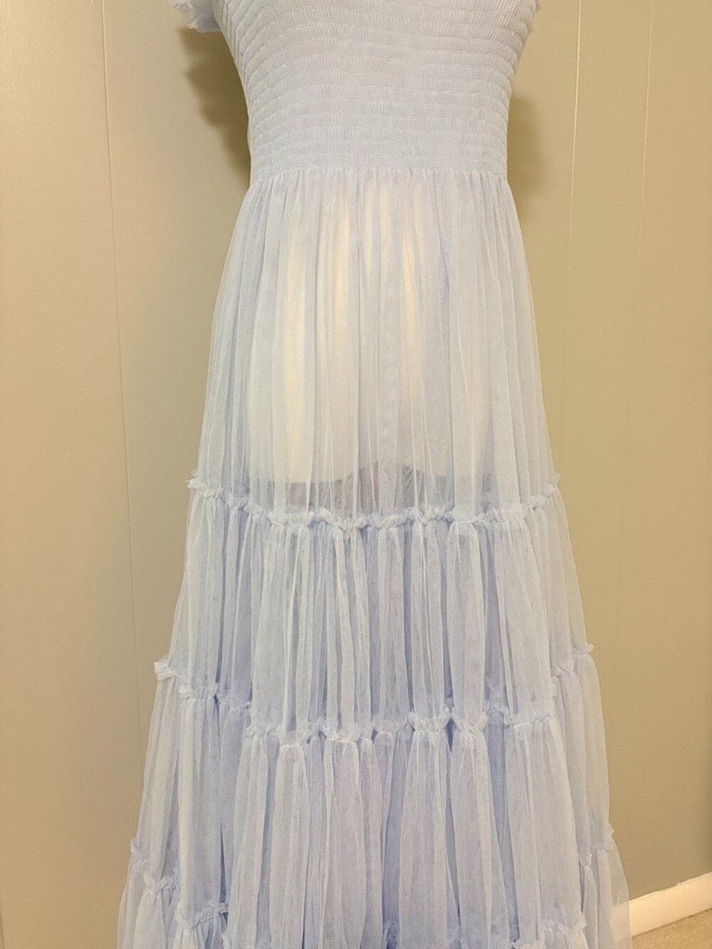 Hill House Collector's Edition Tulle Ellie Nap Dress Powder Blue Medium Sheer - Picture 6 of 15